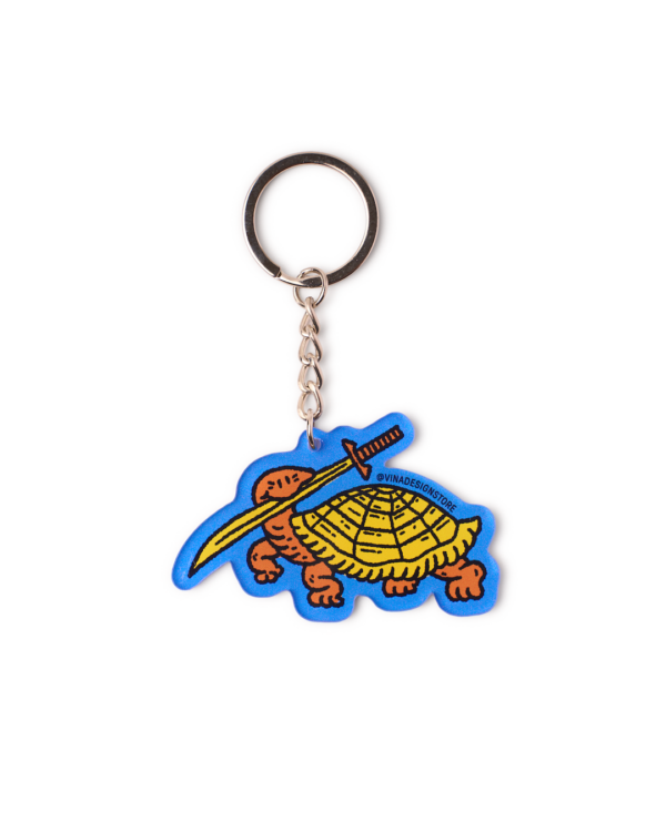 A TURTLE HOLDING A SWORD Keychain
